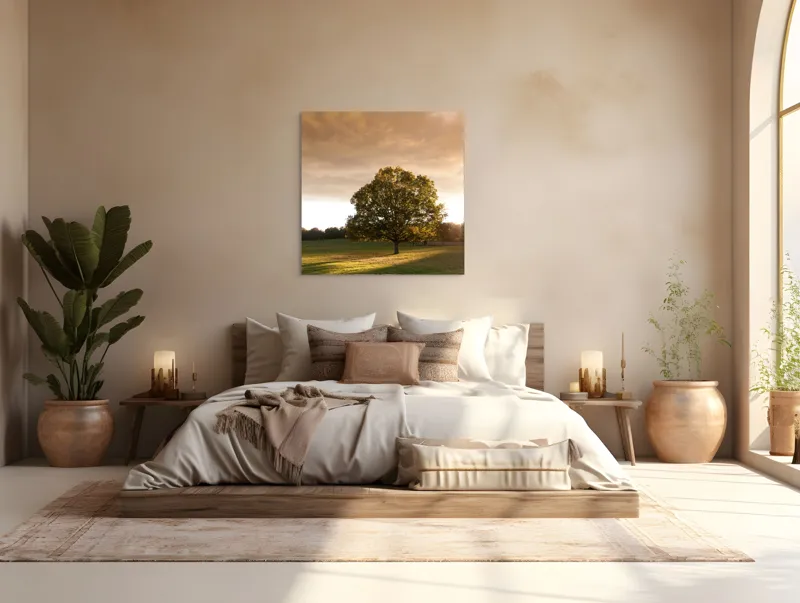 Tablou Canvas, "Solitudinea unui copac sub apus", 100 x 100 cm – poza 4
