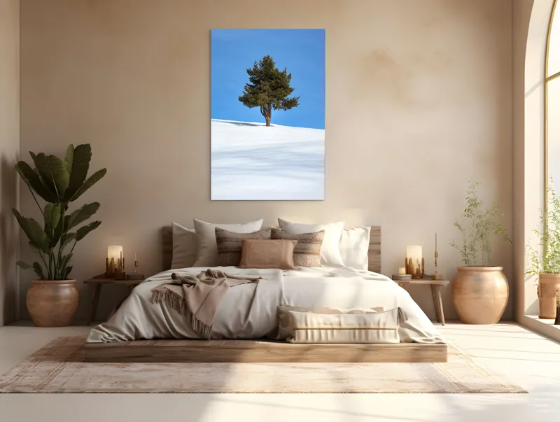 Tablou Canvas Arbore solitar în oceanul alb, 100 x 150 cm – poza 3