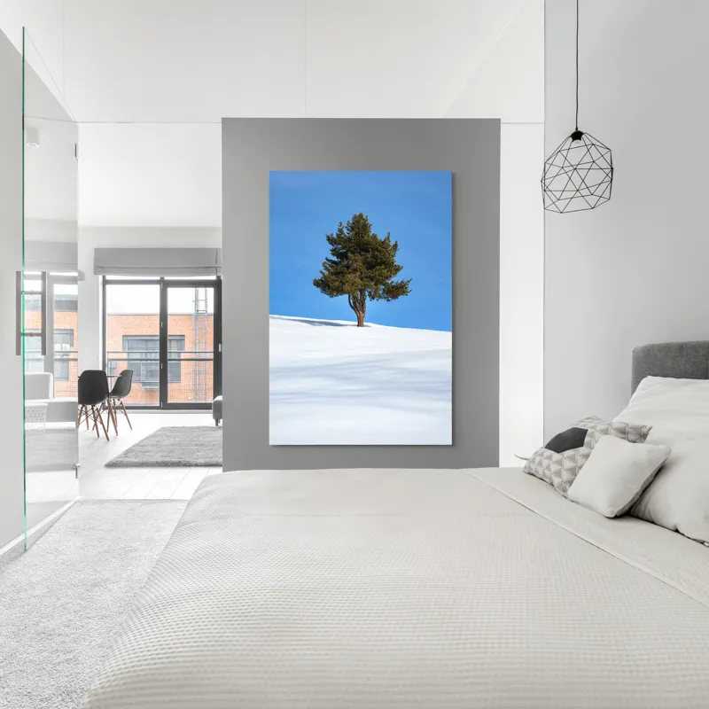 Tablou Canvas Arbore solitar în oceanul alb, 100 x 150 cm – poza 5