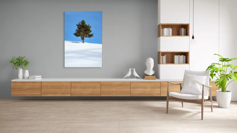 Tablou Canvas Arbore solitar în oceanul alb, 100 x 150 cm – poza 8
