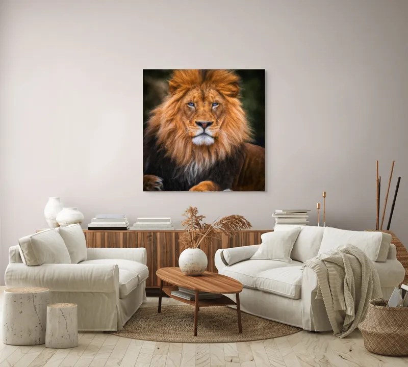 Tablou Canvas, "Regele Serengeti stăpânind savana.", 100 x 100 cm – poza 3