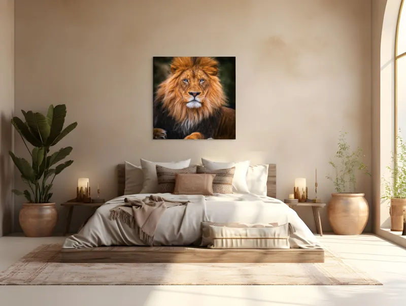 Tablou Canvas, "Regele Serengeti stăpânind savana.", 100 x 100 cm – poza 4