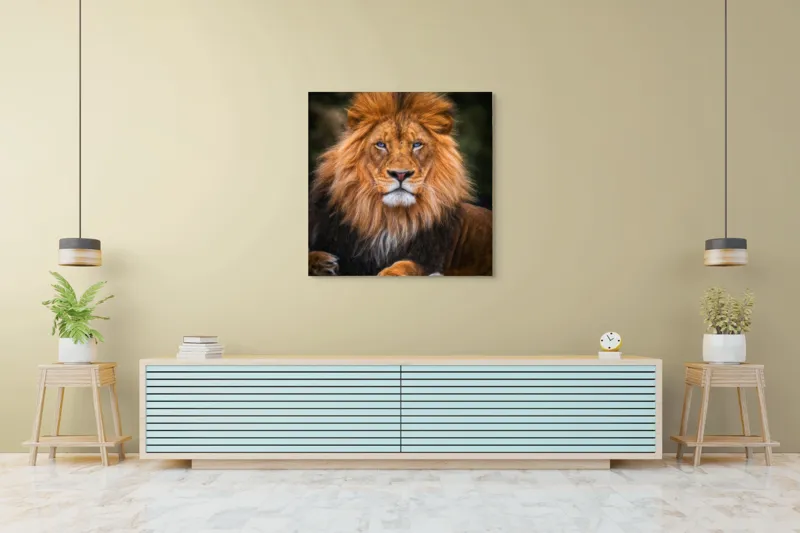 Tablou Canvas, "Regele Serengeti stăpânind savana.", 100 x 100 cm – poza 5