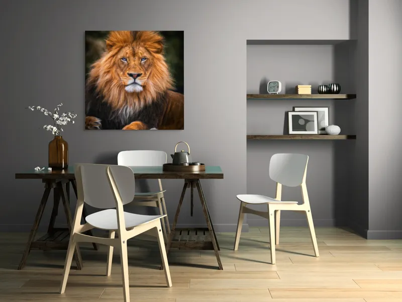 Tablou Canvas, "Regele Serengeti stăpânind savana.", 100 x 100 cm – poza 6