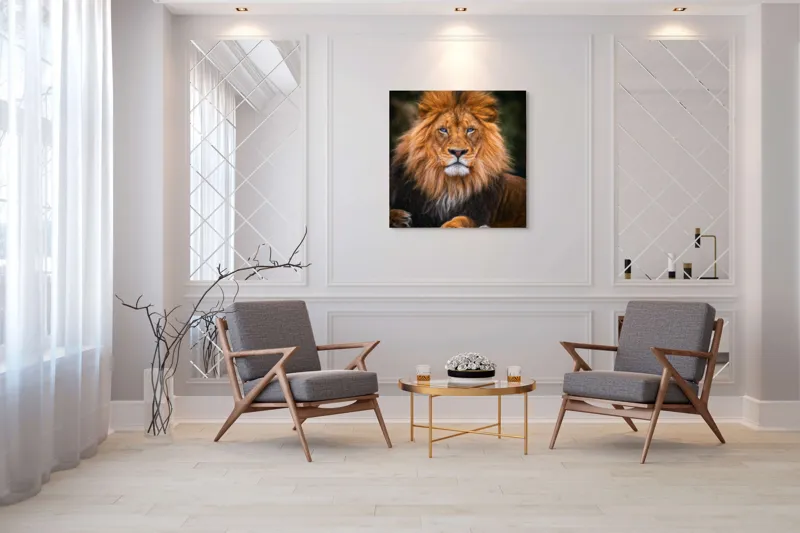 Tablou Canvas, "Regele Serengeti stăpânind savana.", 100 x 100 cm – poza 7