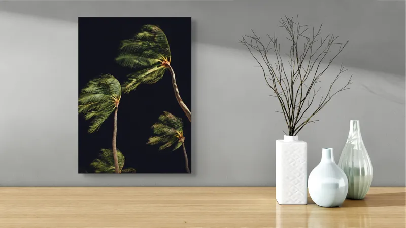 Tablou Canvas Palmieri sub Clar de Lună Artă Murală, 39 x 54 cm – poza 4