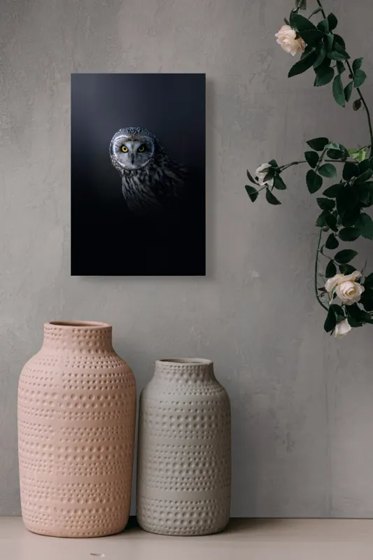 Tablou Canvas cu bufniță multicolor pentru decorarea interiorului, 26 x 39 cm – poza 6