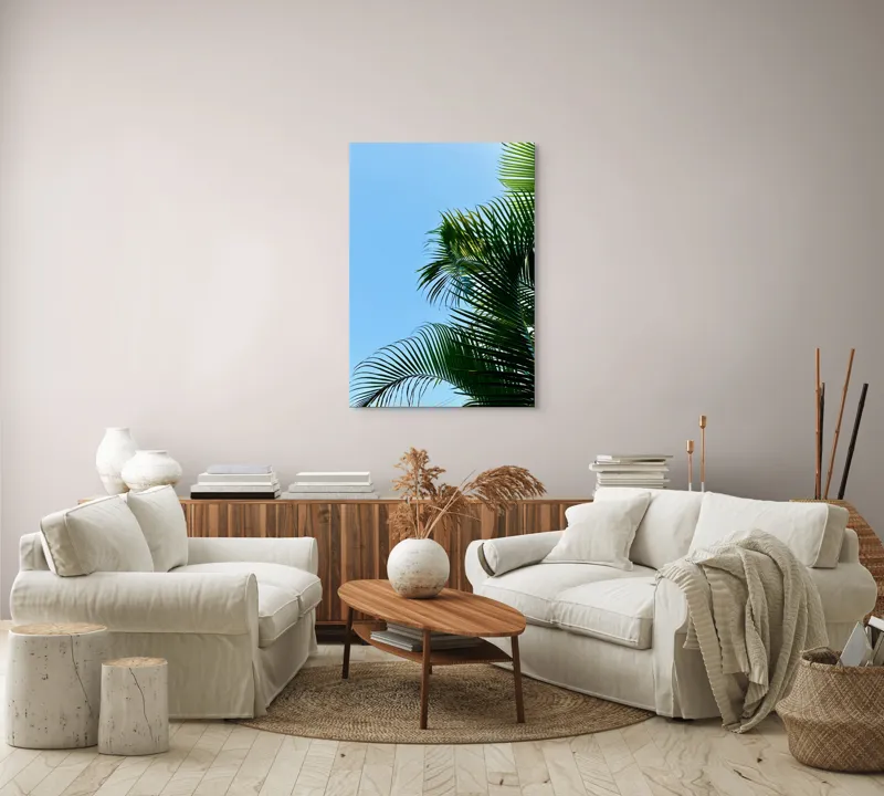Tablou Canvas Frunze de Palmier sub Cer Albastru, 70 x 100 cm – poza 4