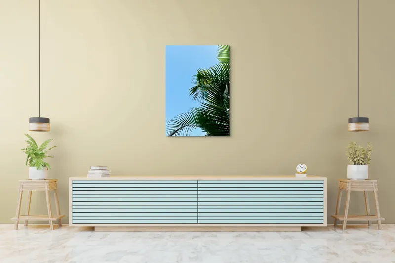 Tablou Canvas Frunze de Palmier sub Cer Albastru, 70 x 100 cm – poza 5