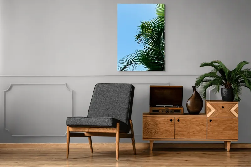 Tablou Canvas Frunze de Palmier sub Cer Albastru, 70 x 100 cm – poza 6