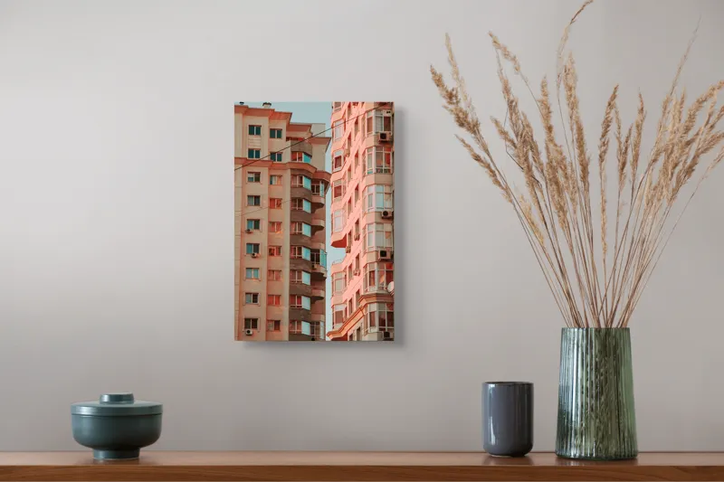Tablou Canvas, "Blocuri în lumină de amurg", 26 x 39 cm – poza 5