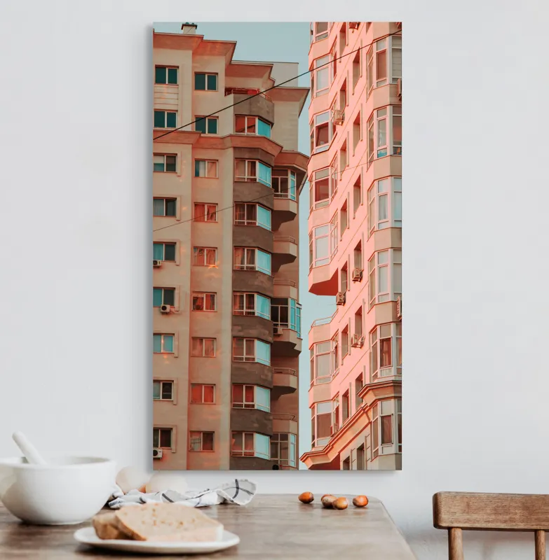 Tablou Canvas, "Blocuri în lumină de amurg", 50 x 90 cm – poza 3