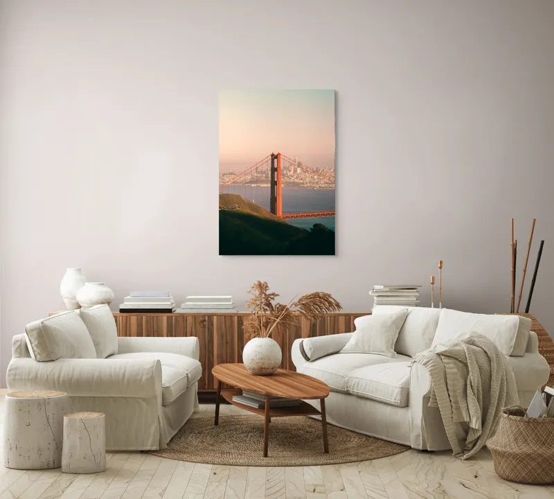 Tablou Canvas Peisaj Urban cu Pod Multicolor, 70 x 100 cm – poza 4