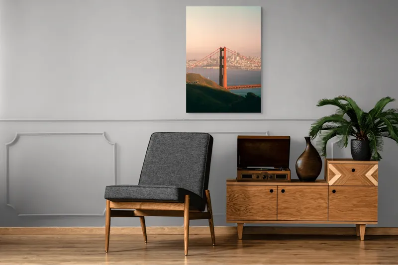 Tablou Canvas Peisaj Urban cu Pod Multicolor, 70 x 100 cm – poza 6