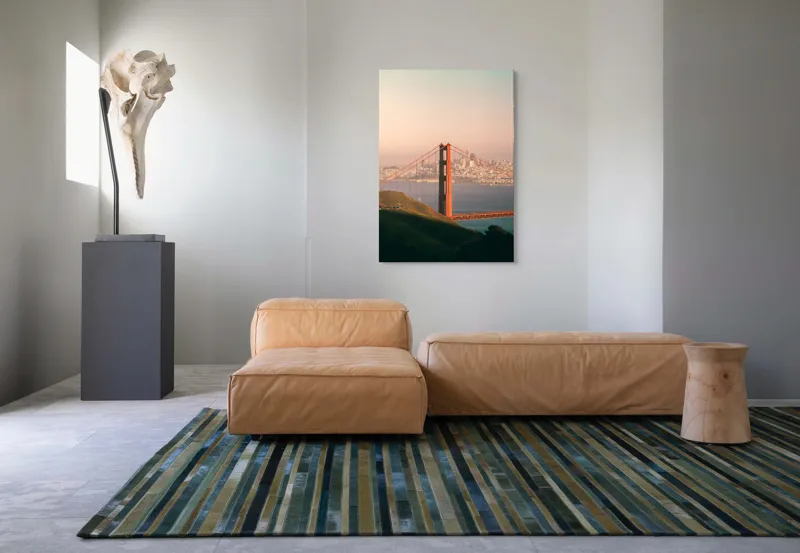 Tablou Canvas Peisaj Urban cu Pod Multicolor, 70 x 100 cm – poza 7