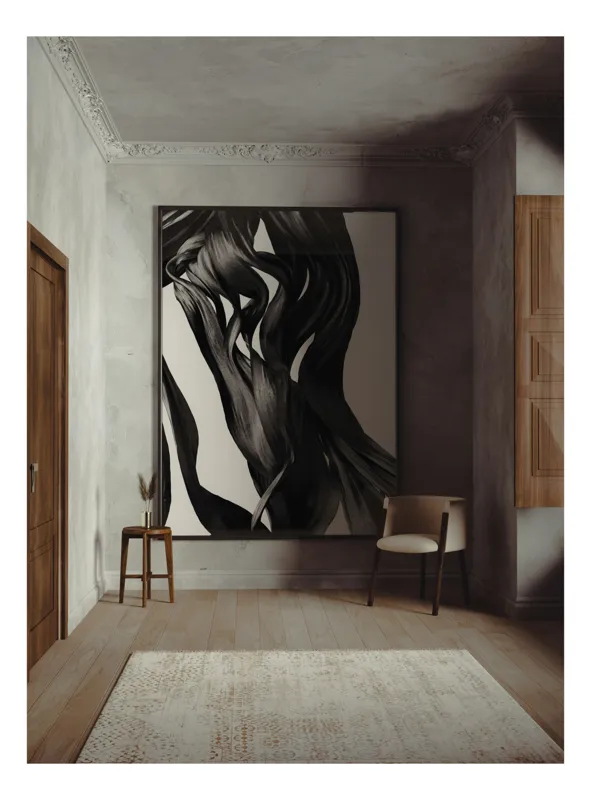 Tablou Canvas, "Dansul umbrelor în tăcerea serii", Nu știu cine este în imagine., 50 x 70 cm