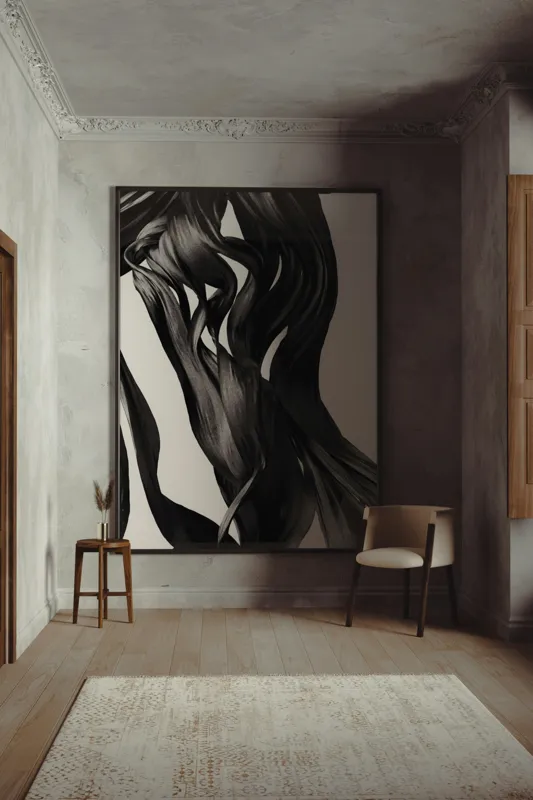 Tablou Canvas, "Dansul umbrelor în tăcerea serii", Nu știu cine este în imagine., 100 x 150 cm