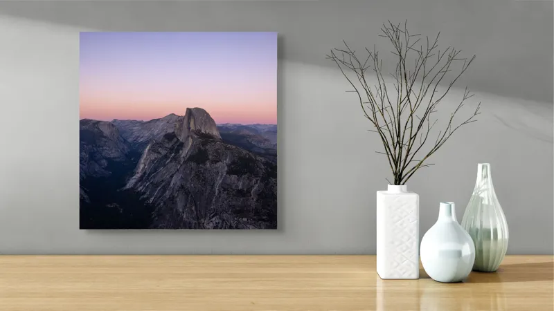 Tablou Canvas Peisaj Yosemite Apus Munți Natură Horizon, 50 x 50 cm – poza 3