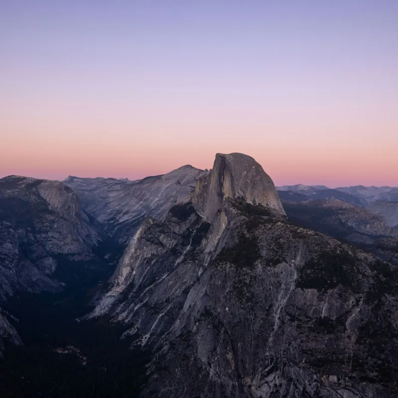 Tablou Canvas Peisaj Yosemite Apus Munți Natură Horizon, 50 x 50 cm – poza 2