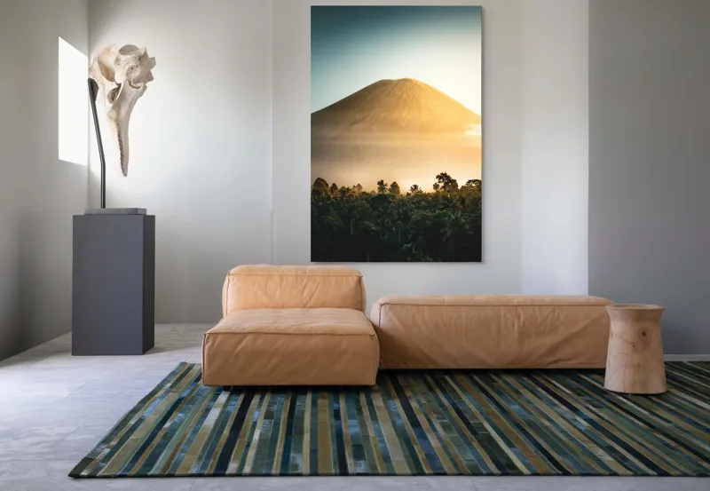 Tablou Canvas, "Eternitatea unui munte în zori", Munte, Vulcan, Răsărit, Pădure, Lumină, Ceață, Vegetație, Cer, Natural, Spectaculos, 100 x 150 cm – poza 7