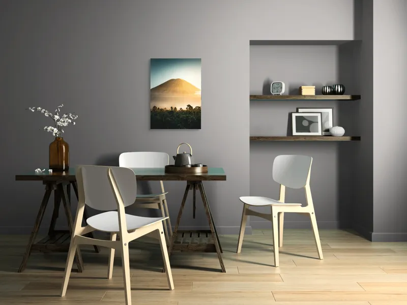 Tablou Canvas, "Eternitatea unui munte în zori", Munte, Vulcan, Răsărit, Pădure, Lumină, Ceață, Vegetație, Cer, Natural, Spectaculos, 50 x 70 cm – poza 5