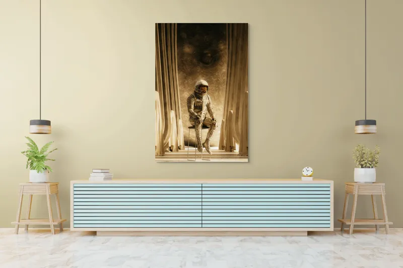Tablou Canvas Astronaut Spațiu Mister Lumină Suprarealism, 100 x 150 cm – poza 4