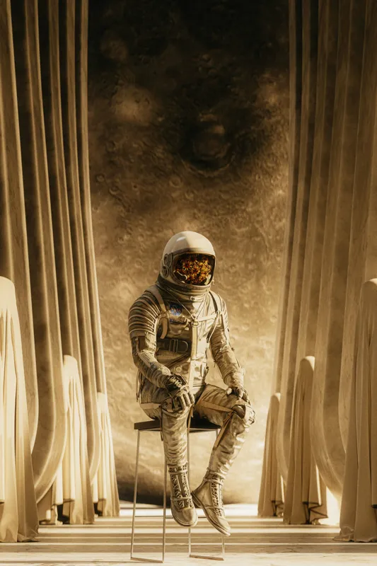 Tablou Canvas Astronaut Spațiu Mister Lumină Suprarealism, 100 x 150 cm – poza 2