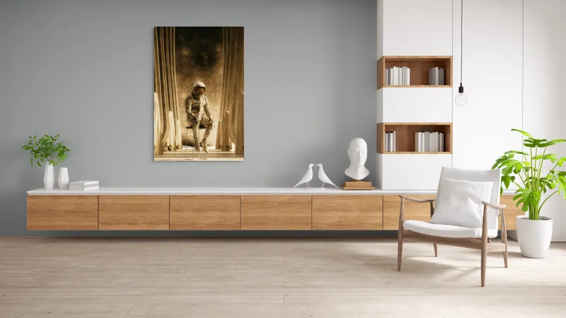 Tablou Canvas Astronaut Spațiu Mister Lumină Suprarealism, 100 x 150 cm – poza 8