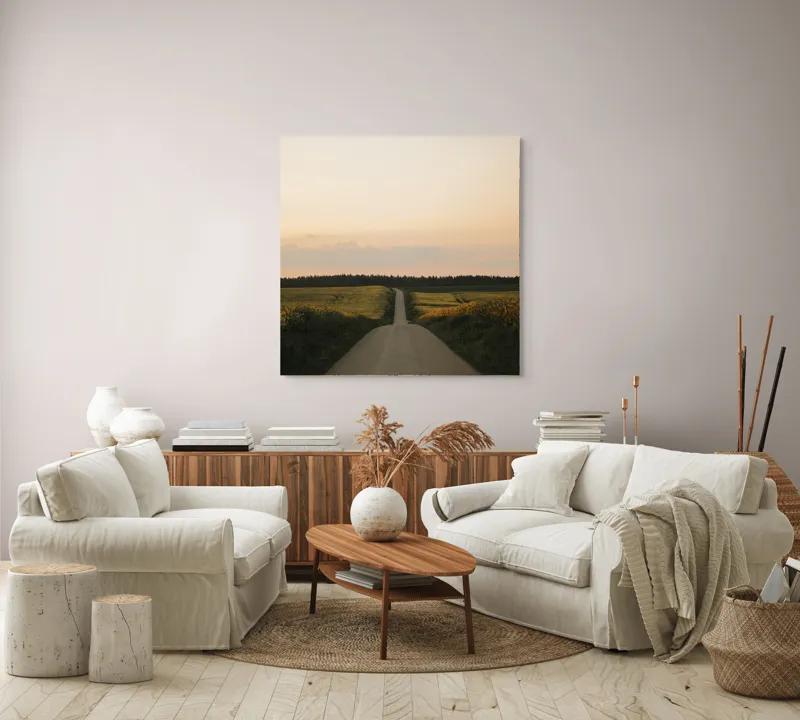 Tablou Canvas Peisaj Natura Apus Orizont Seara Calm Contemplare, 100 x 100 cm – poza 3