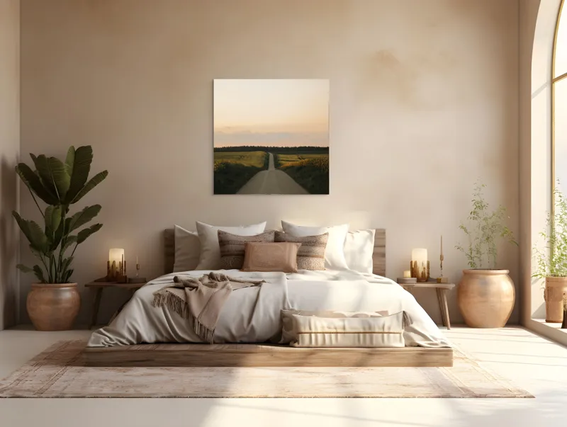 Tablou Canvas Peisaj Natura Apus Orizont Seara Calm Contemplare, 100 x 100 cm – poza 4
