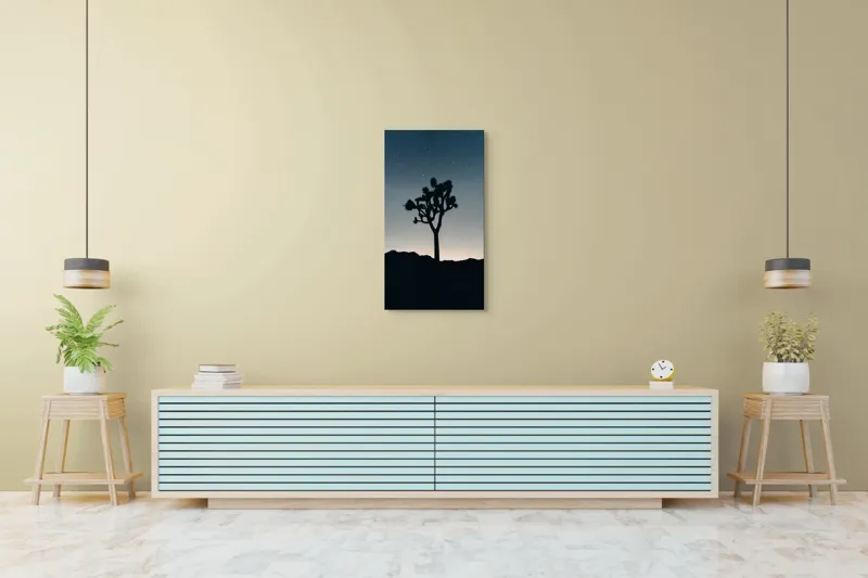 Tablou Canvas Peisaj Noapte Stele Arbore Siluetă Natură Calm, 50 x 90 cm – poza 6