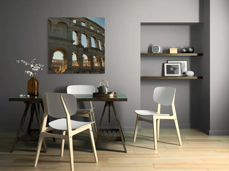 Tablou Canvas Amfiteatru Antic Ruine Arhitectură Istorie Monument, 100 x 100 cm – poza 6