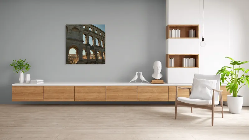 Tablou Canvas Amfiteatru Antic Ruine Arhitectură Istorie Monument, 100 x 100 cm – poza 8