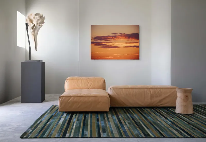 Tablou Canvas, "Splendoarea unui apus de foc", Apus, Nori, Portocaliu, Cer, Lumină, Calm, Amurg, Liniște, 100 x 70 cm – poza 7