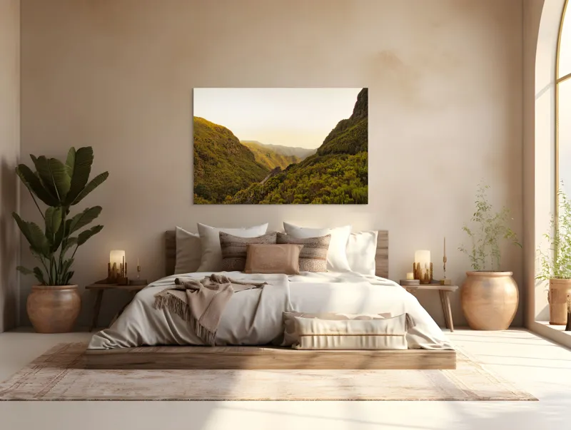 Tablou Canvas Peisaj Natură Valea Munților Serenitate, 150 x 100 cm – poza 4