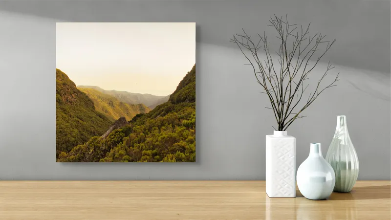Tablou Canvas Peisaj Natură Valea Munților Serenitate, 50 x 50 cm – poza 3