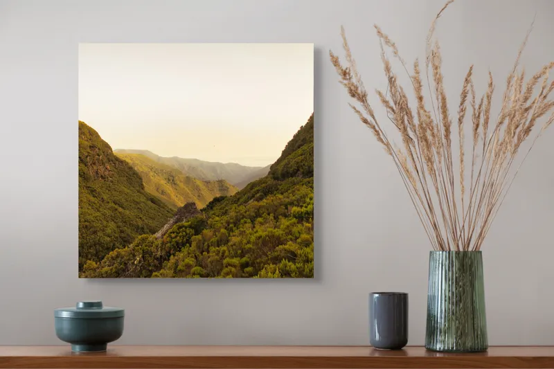 Tablou Canvas Peisaj Natură Valea Munților Serenitate, 50 x 50 cm – poza 4