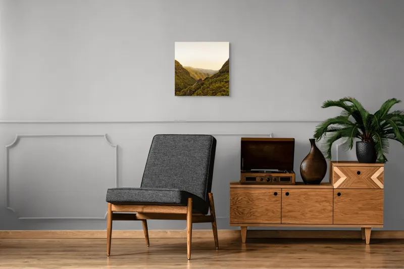 Tablou Canvas Peisaj Natură Valea Munților Serenitate, 50 x 50 cm – poza 6