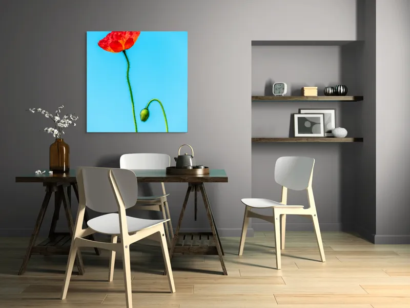 Tablou Canvas Macul Roșu Înflorire Fragilă Artă Florală, 100 x 100 cm – poza 6
