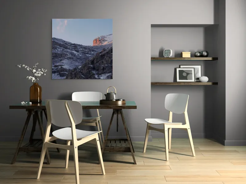 Tablou Canvas Munți și Răsărit în Lumina Dimineții, 100 x 100 cm – poza 6