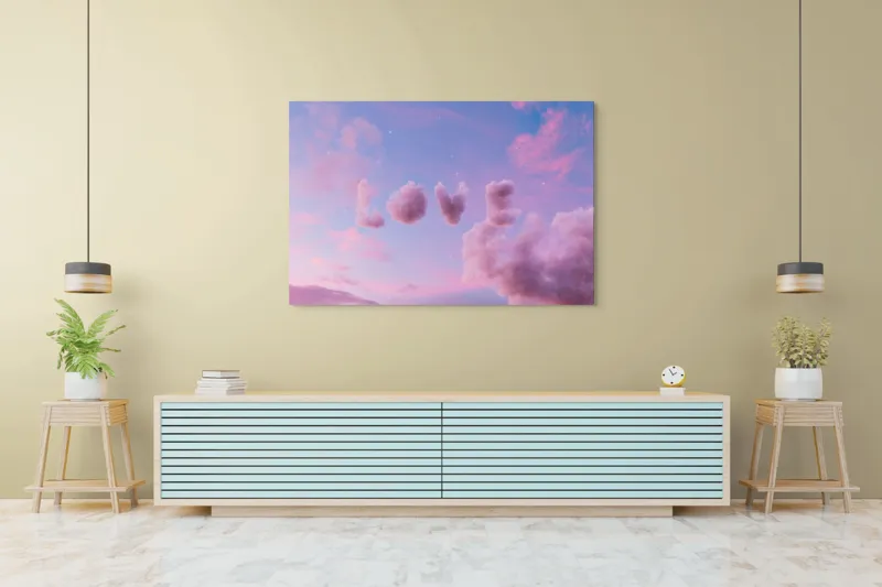 Tablou Canvas Norii Rozului Apus Romantizat Pe Cerul cu Nori, 150 x 100 cm – poza 6