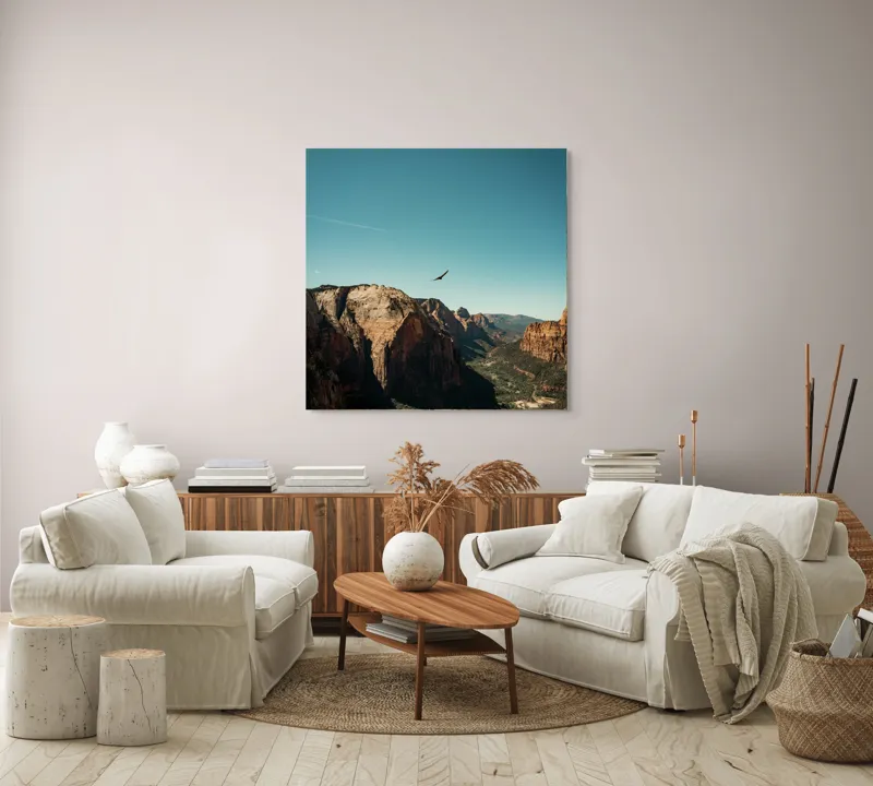 Tablou Canvas pe stânșe, scenă naturală cu vultur, 100 x 100 cm – poza 3