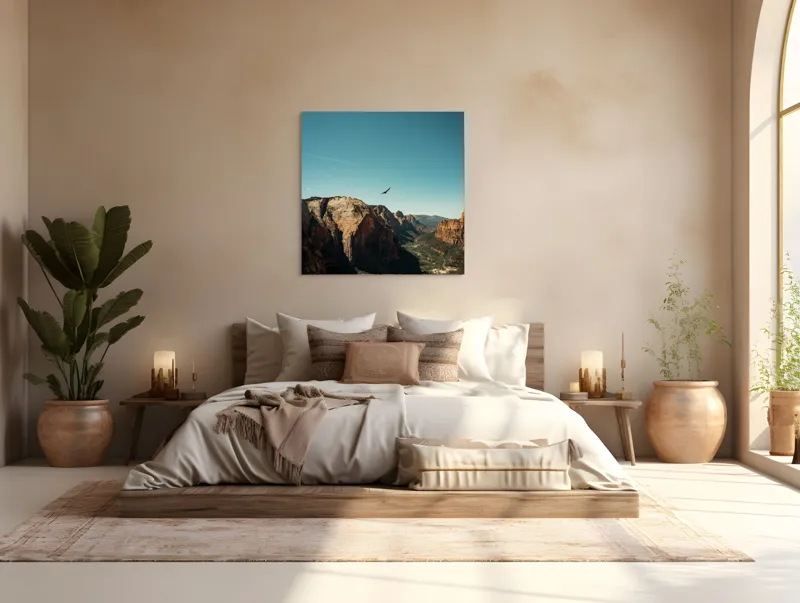 Tablou Canvas pe stânșe, scenă naturală cu vultur, 100 x 100 cm – poza 4