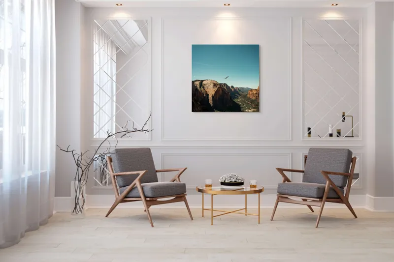Tablou Canvas pe stânșe, scenă naturală cu vultur, 100 x 100 cm – poza 7