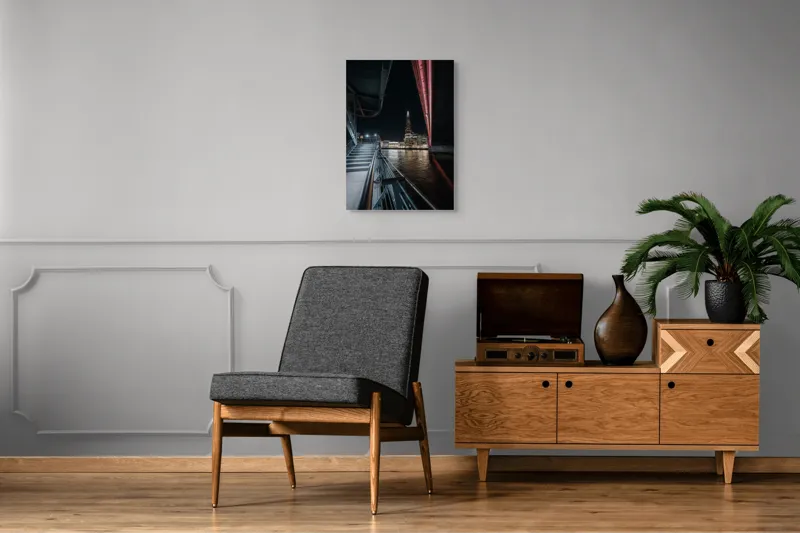 Tablou Canvas, "Răsfrângerea orașului în ape nocturne", 50 x 70 cm – poza 8