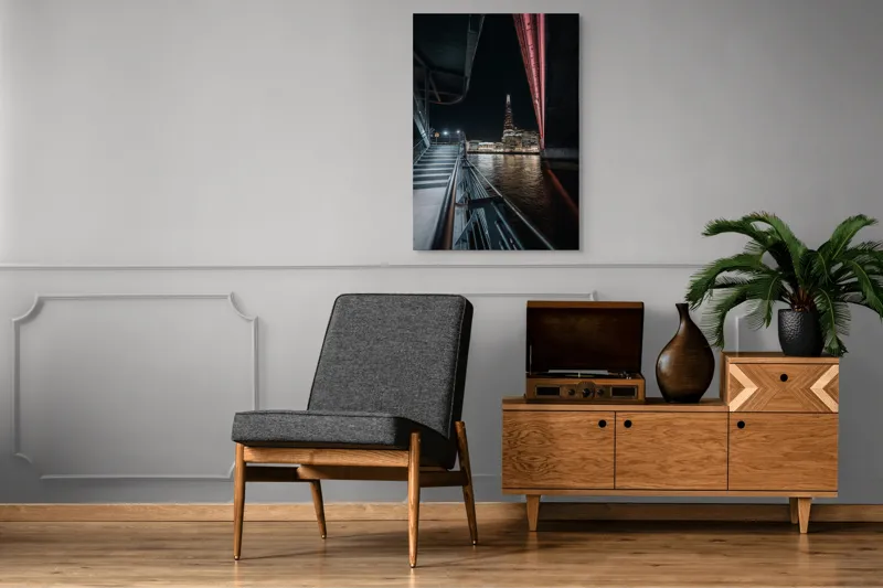 Tablou Canvas, "Răsfrângerea orașului în ape nocturne", 70 x 100 cm – poza 6