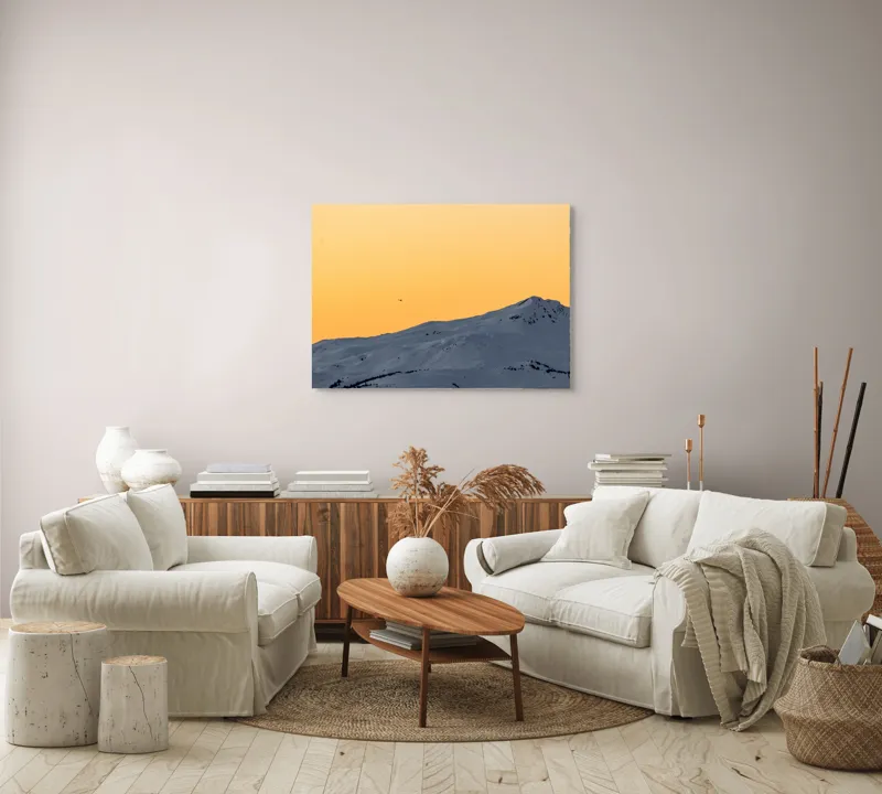 Tablou Canvas, "Dansul tăcut al munților albi", 100 x 70 cm – poza 3