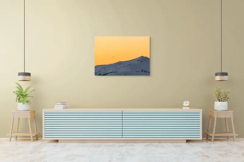 Tablou Canvas, "Dansul tăcut al munților albi", 100 x 70 cm – poza 4