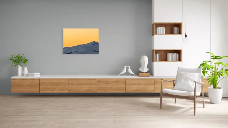 Tablou Canvas, "Dansul tăcut al munților albi", 100 x 70 cm – poza 6