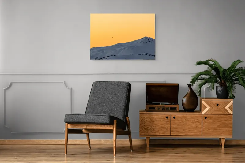 Tablou Canvas, "Dansul tăcut al munților albi", 100 x 70 cm – poza 8